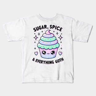 Cupcake Sugar Spice Everything Nice Pastel Kawaii Chibi Kids T-Shirt